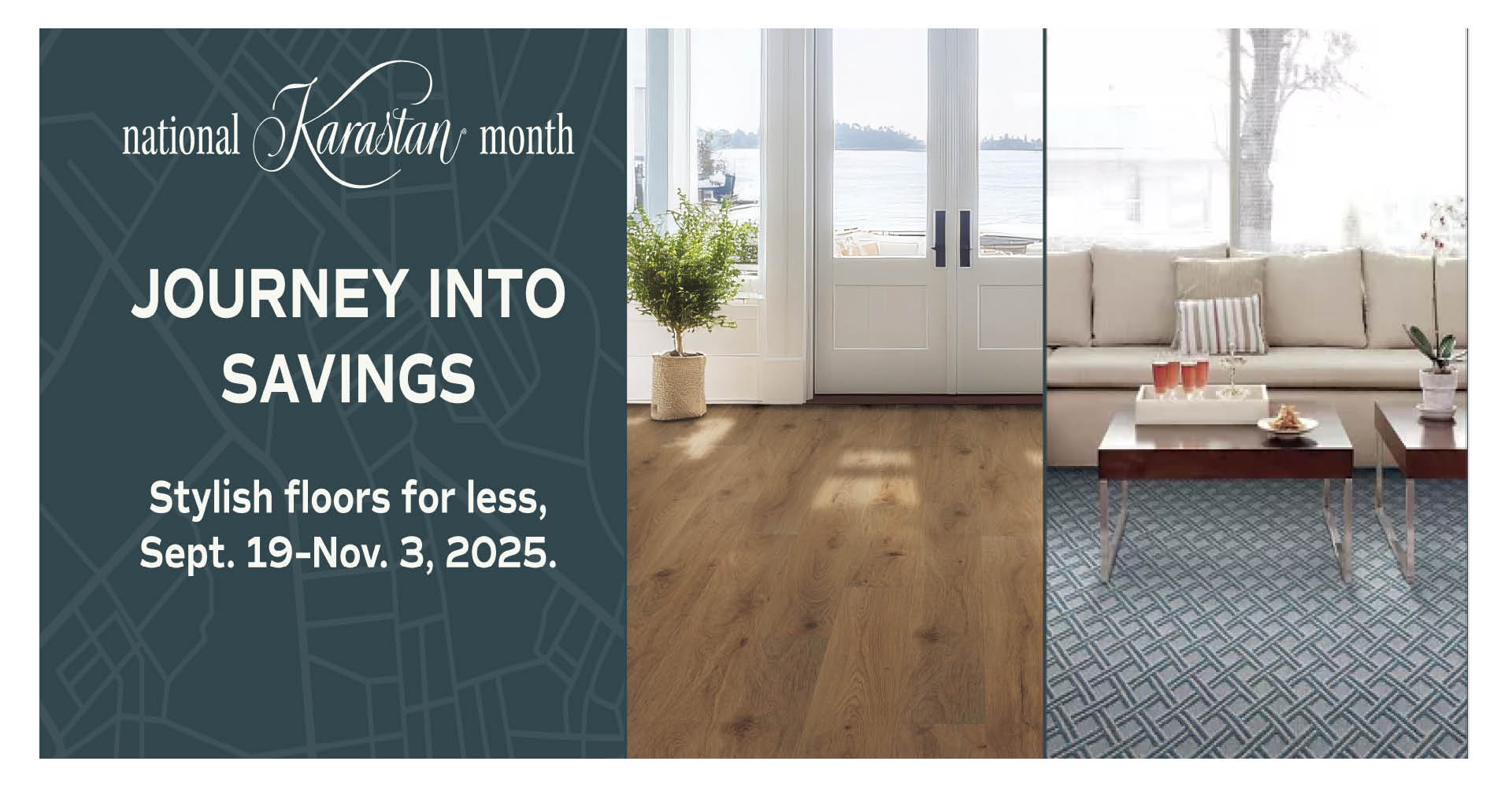 area rug and hard surface Karastan flooring in a living room with a fireplace